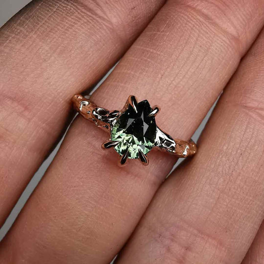 Rose Gold Signature Ring With Sapphire