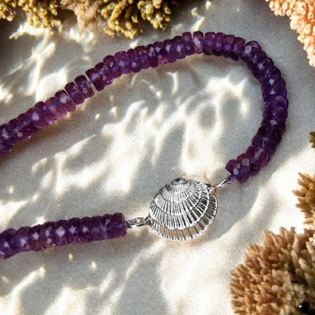 Autorinis Vėrinys Su Sidabro Detalėm Ir Ametistu