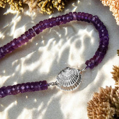 Signature Necklace With Silver Details & Amethyst