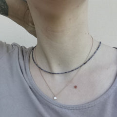 Rhodium Plated Silver Necklace With Jolite